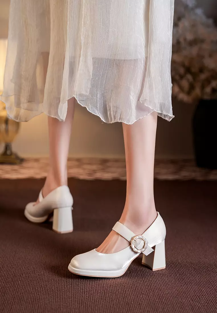 6CM Strap Satin Mary Jane Shoes BY2465-10