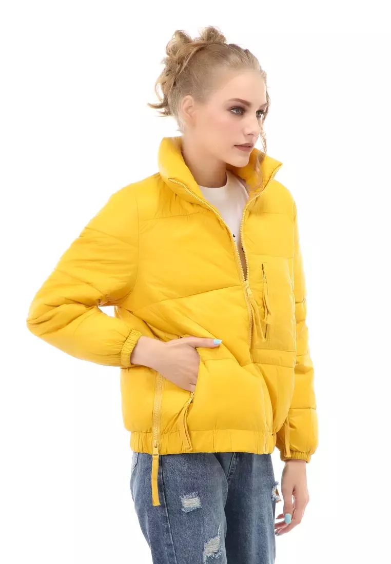 Hardwin Jacket Fashion Wanita Stylish Classic Design Material Parasut ORIGINAL - Yellow