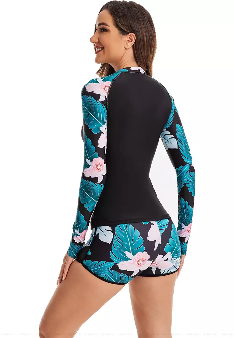Onyx Print Short Sleeve Swimsuit
