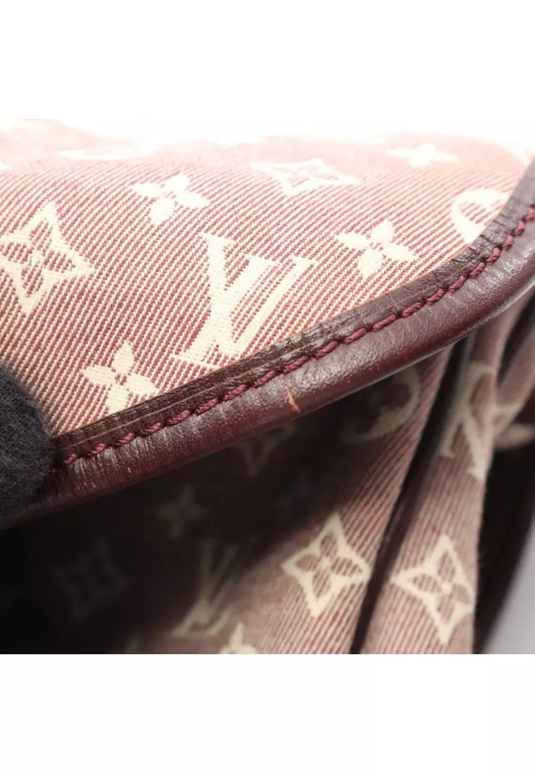 Pre-Loved Louis Vuitton Saumur PM monogram idyl Sepia Shoulder bag canvas leather Bordeaux ivory