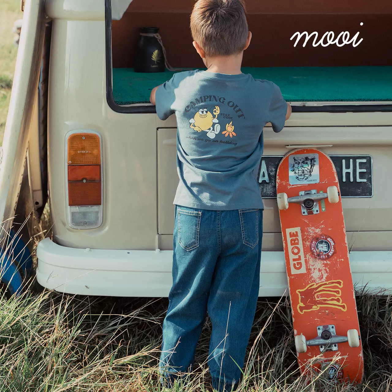 Mooi Celana Jeans Anak Kids Denim Jogger Pants - Medium Blue