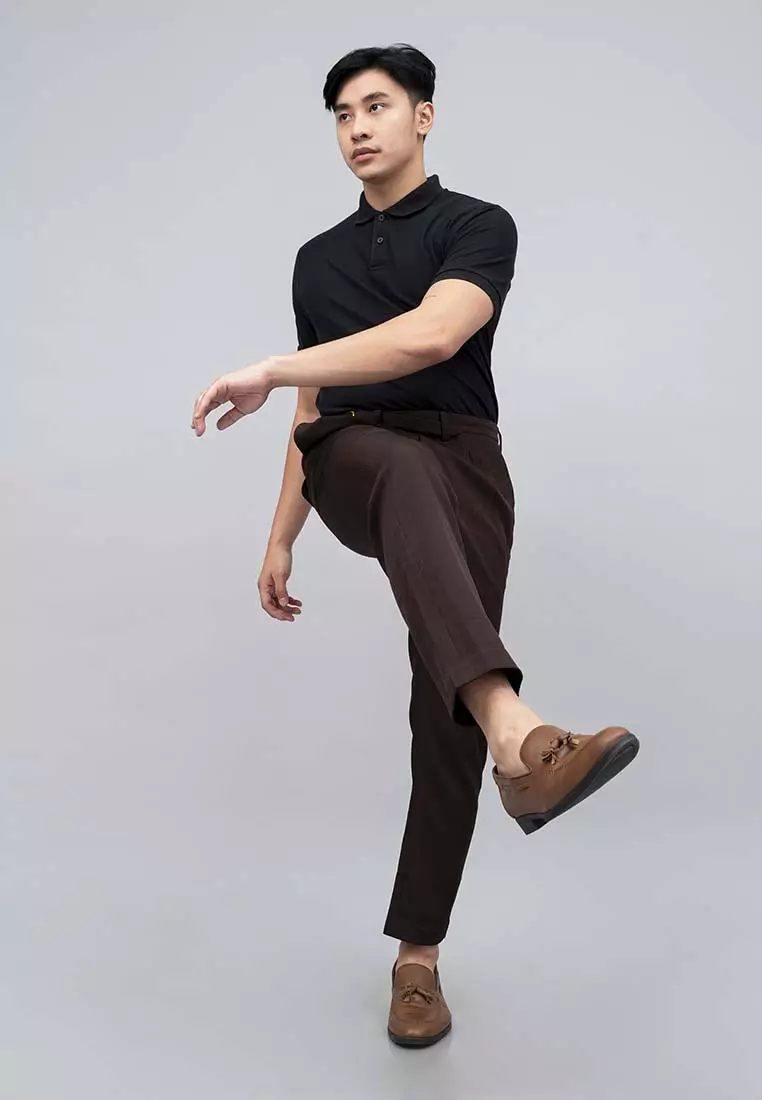 Houseofcuff Celana Panjang Formal High Waist Pants Pria Cokelat