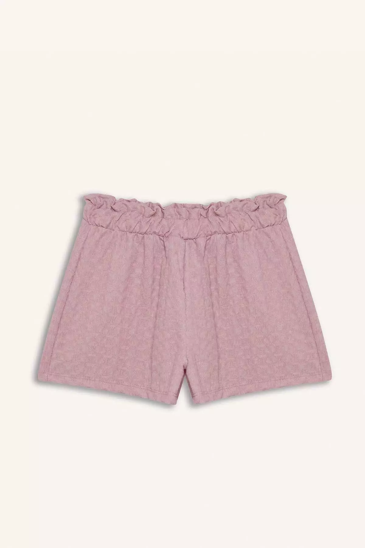 Girl's Patterned Elastic Waist Shorts E5699A825Hs