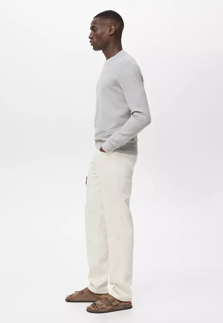 Microstructured Cotton Knitted Sweater