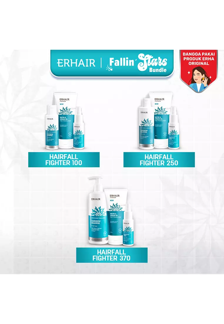 ERHAIR Hairfall Fighter - Bundle Rambut Rontok No#1 Rekomendasi - 370ml