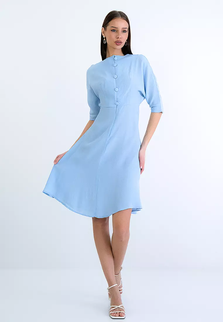 Boat Neck Midi Summer Dress