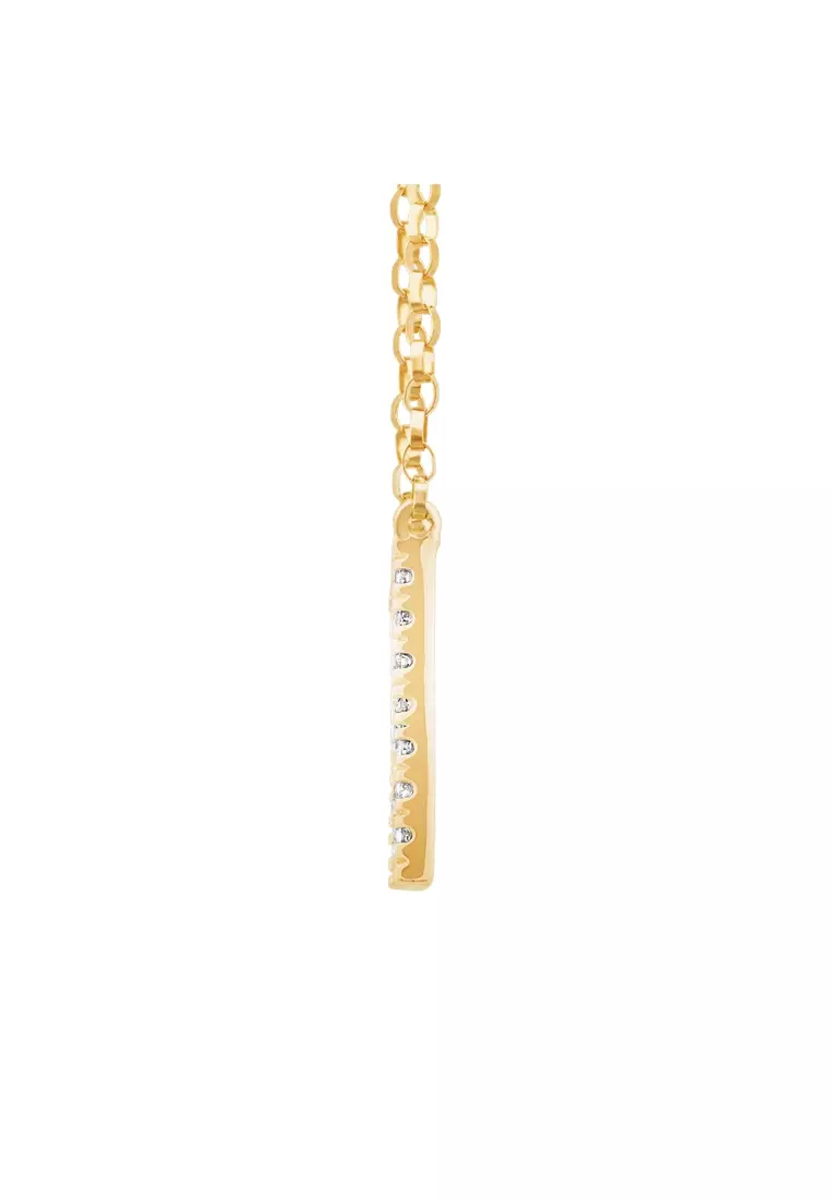Gold bar discount initial necklace