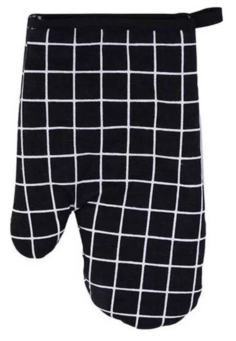 Decs Sarung Tangan Oven Heat Resistant Gloves 1 Pcs Simple Elegant Material Cotton ORIGINAL - Black
