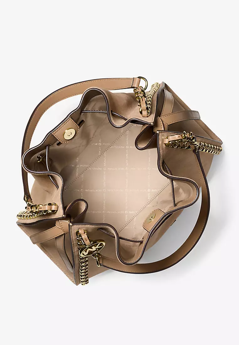 Mina Large Suede Chain Shoulder Bag
