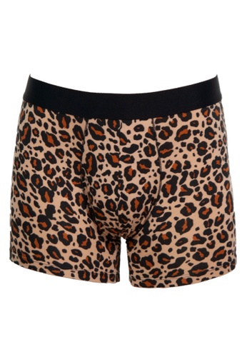 FANCIES brown and multi and beige FANCIES Boxer Briefs in Leopard - I Love My Husband 47335USE0014BBGS_1