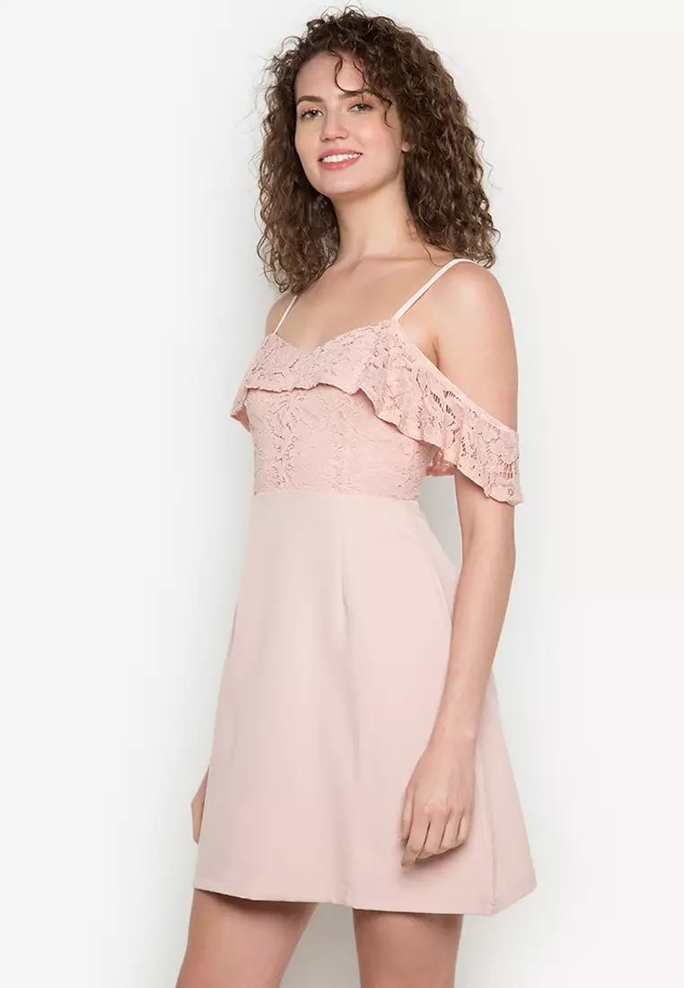 Mango cold shoulder dress hot sale