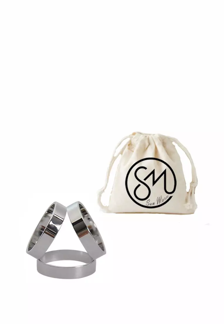 Women's Accessories Trio Hole Shaped Scarf Ring Buckle  Bros Wanita Silver