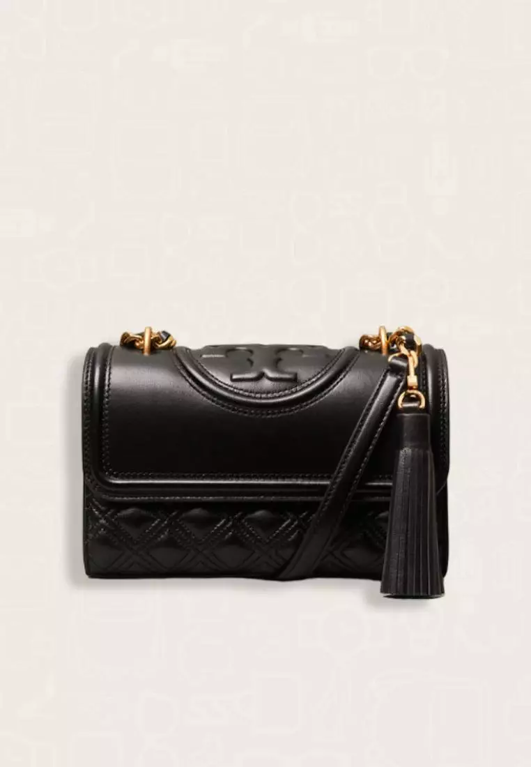 Tory Burch Small Fleming Convertible Shoulder Bag Black