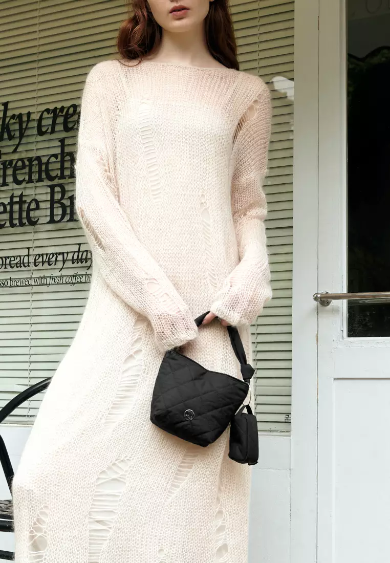 HOLLY Q SET Nylon Crossbody Bag Black