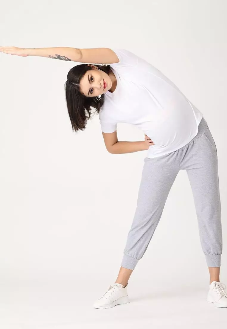 Comfy Maternity Joggers Light Grey