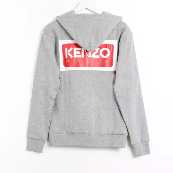 Jual Kenzo Jaket KENZO SQUARE RED GREY ZIP HOODIE 100% ORIGINAL