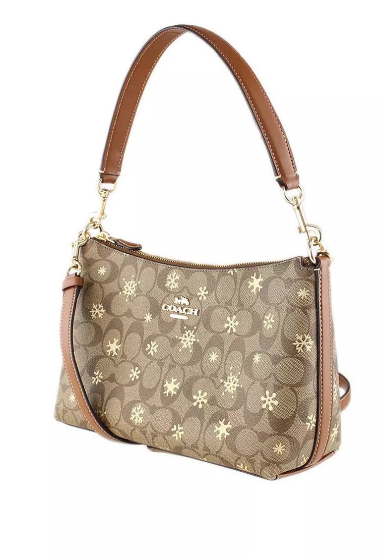 Coach Clara Shoulder Bag In Signature Canvas With Snowflake Print