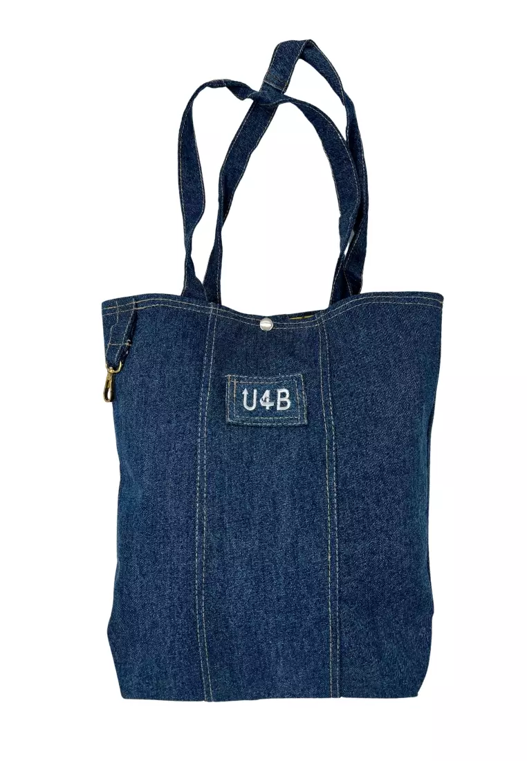 Tri-Panel Embroidered Tote Bag
