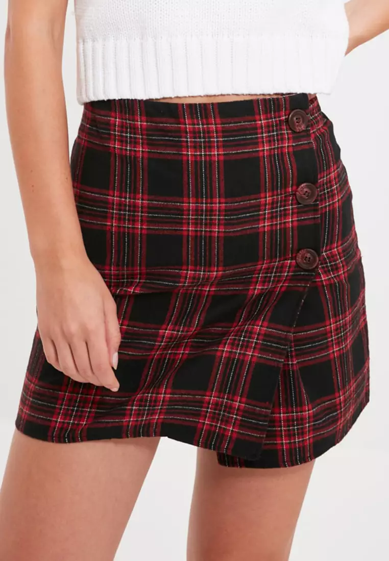 Zalora checkered skirt store
