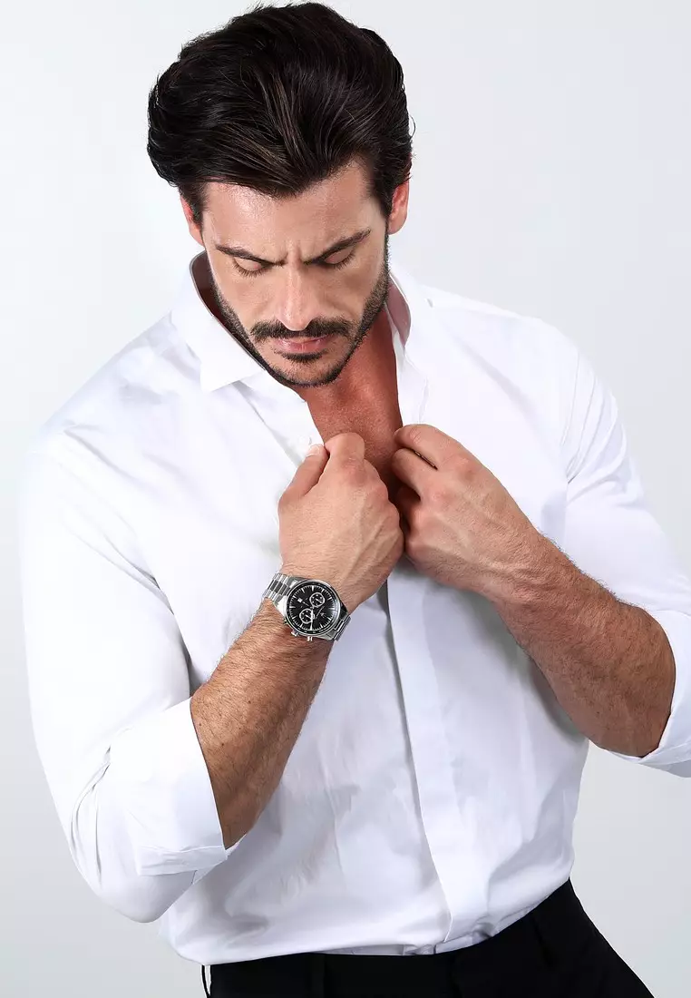 【2 Years Warranty】Maserati Tradizione 45mm Black Matt Dial Men's Chronograph Quartz Watch R8873646004