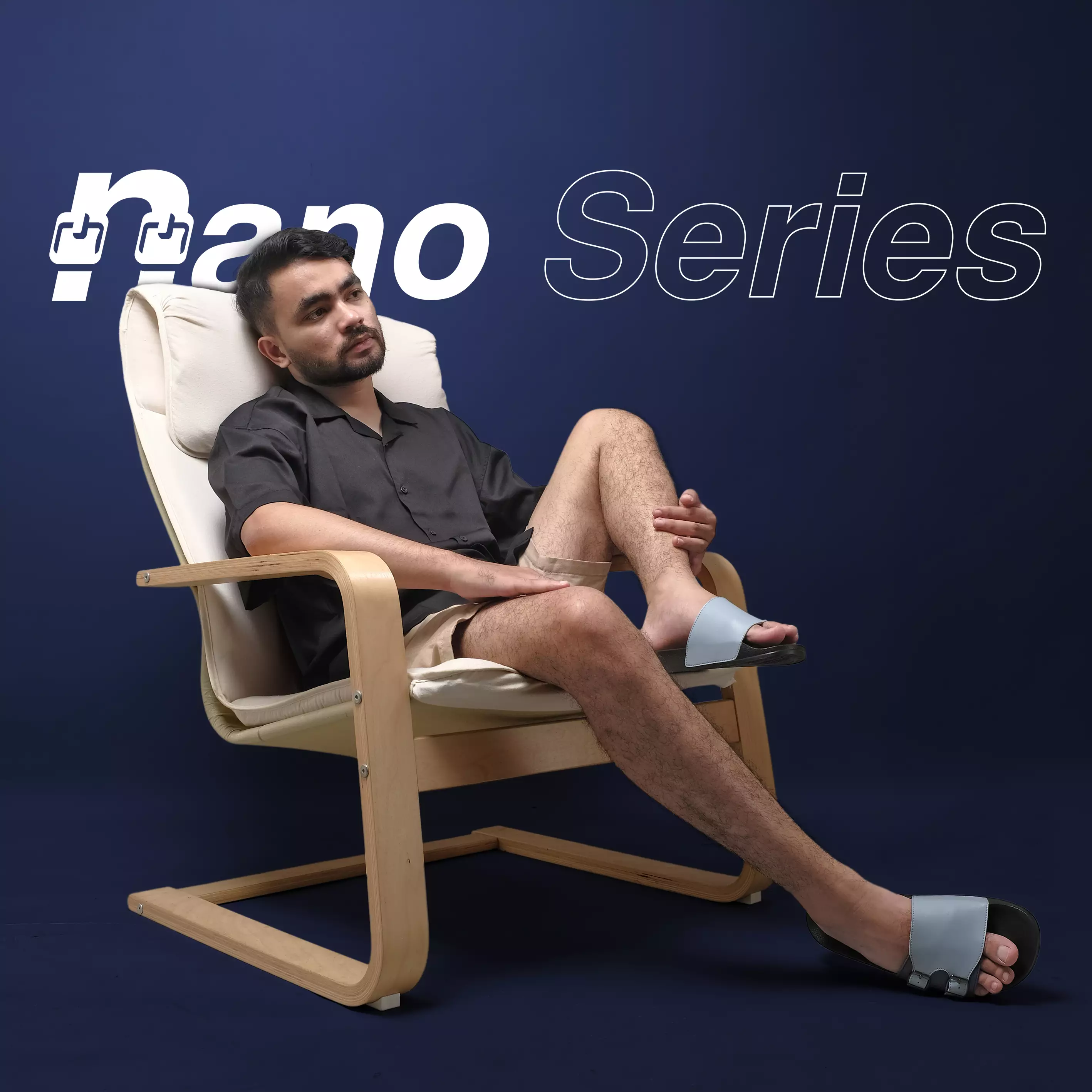 Cogen Sendal Slop Pria Casual Slide Cowok Slip On Nano Series Blue Warna Nano Blue