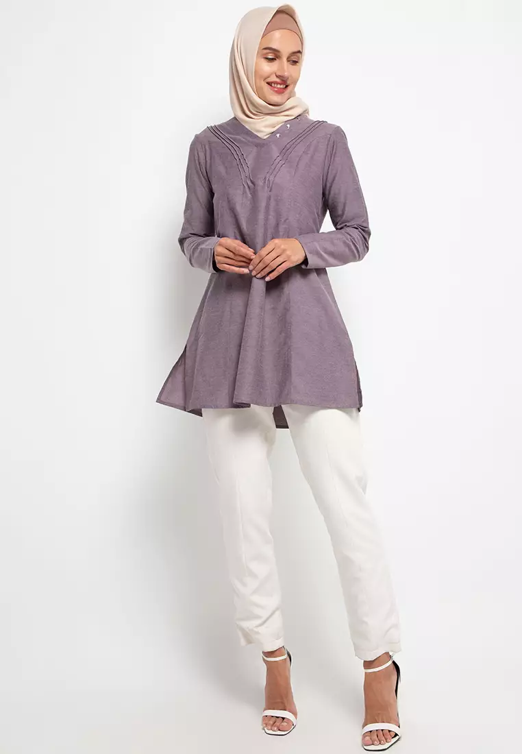 Barry Tunic In Purple - Brown