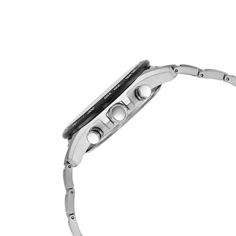 Jam Tangan Pria Citizen Chronograph CA4444-82E Men Eco Drive Black Dial Titanium Strap