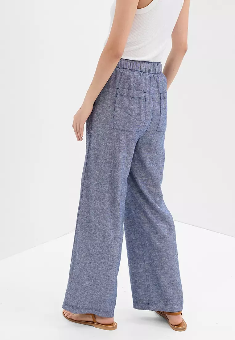 Gap wide hotsell leg linen pants