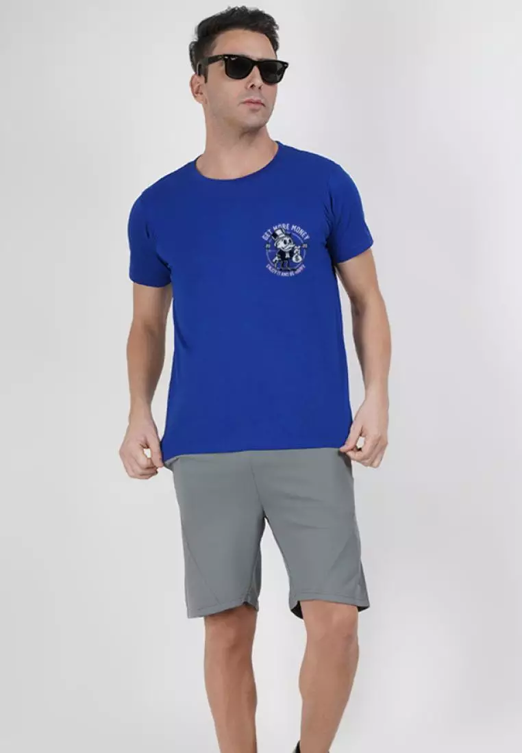 Get Money Graphic Royal Blue Cotton Short Sleeve Essential T-Shirt