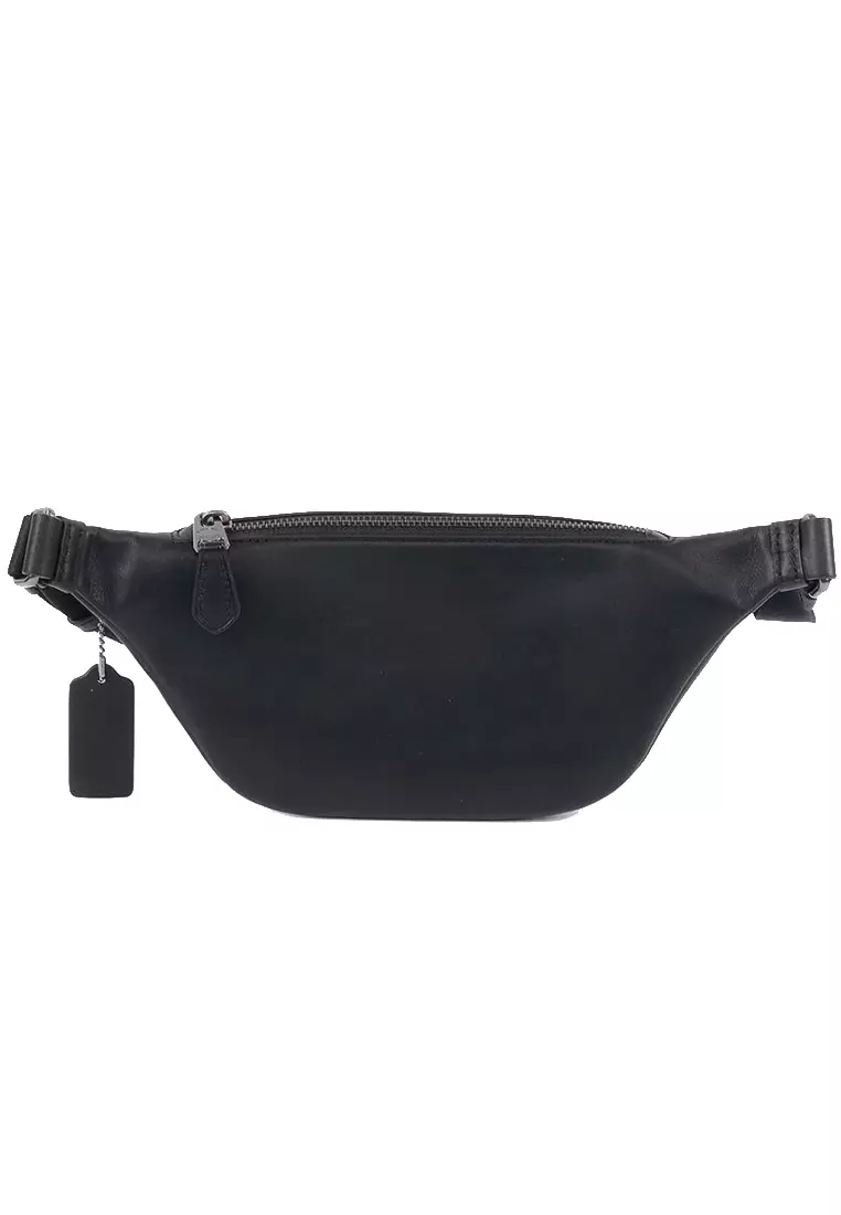 Mens Warren Mini Belt Bag In Signature Canvas - Charcoal Black