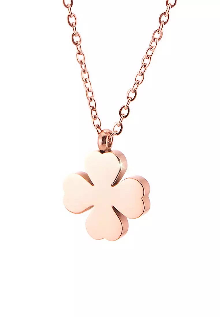 Destiny Four Leaf Clover Necklace in Rose Gold