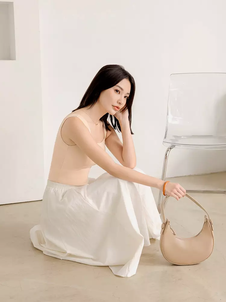 Solid Color Square Neck Wide Strap Bra Top [AB19545]