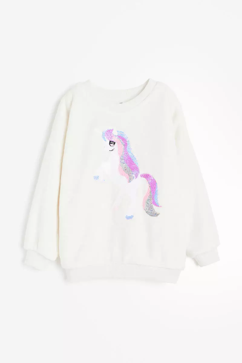 Reversible sequin-motif sweatshirt