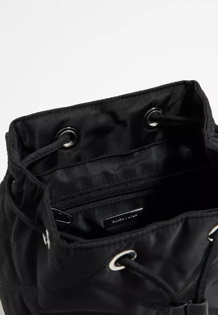 Bimba Y Lola S Black Padded Nylon Backpack