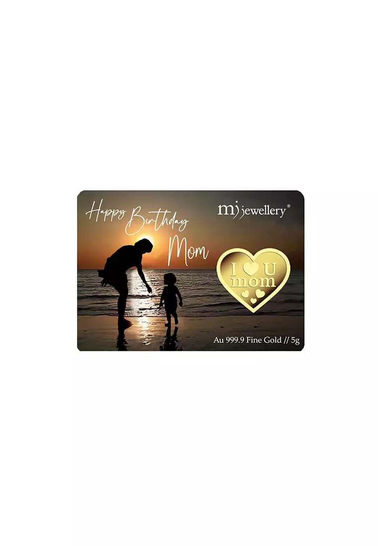 5G Gold Collection 999.9/24K Happy Birthday Mom Series Gold Bar (5g)