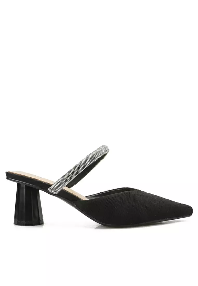 Discount on Twenty Eight Shoes  shoes - SKU: 6CM Rhinestone Strap Mule Heel TE726-29