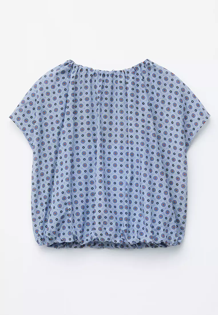 Printed Balloon Blouse