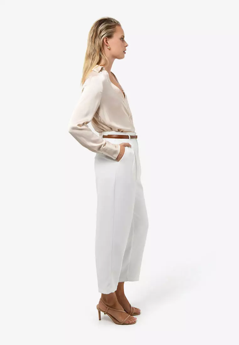 Lila V-Neck Satin Blouse