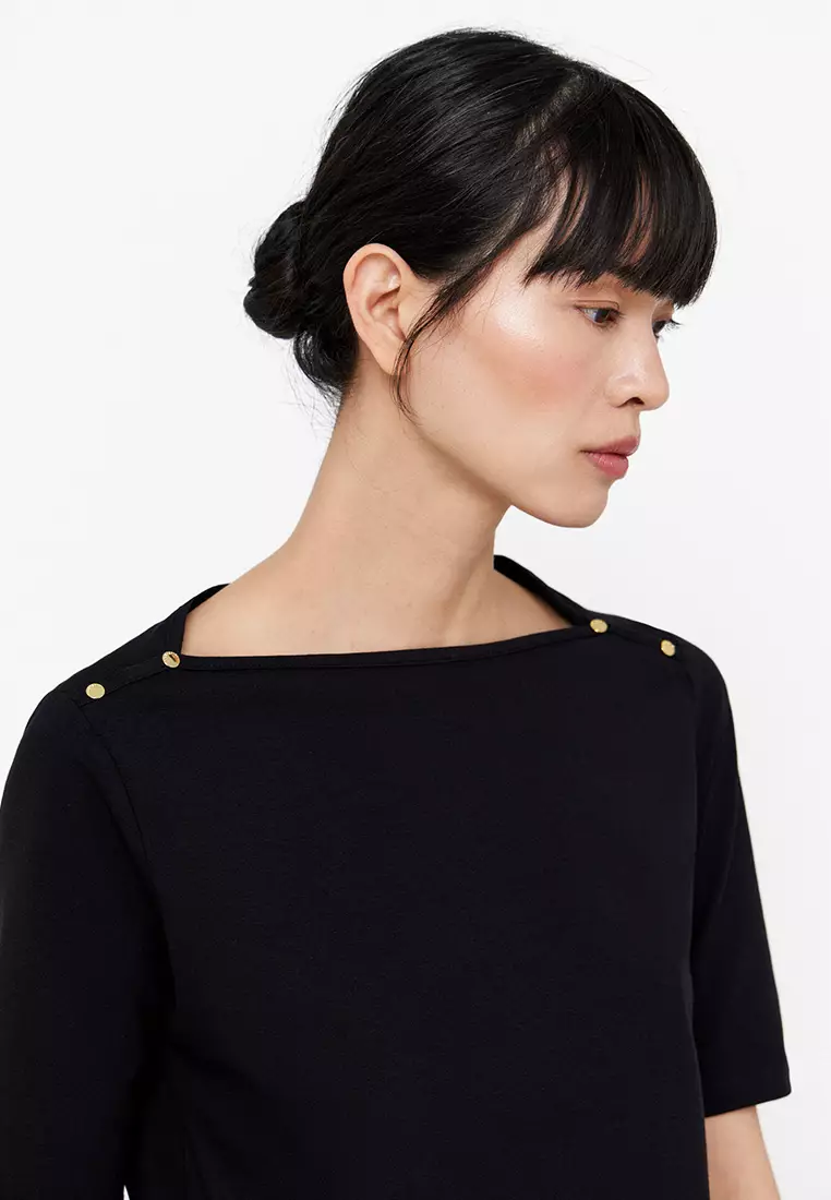 Basic Boat Neckline T-Shirt