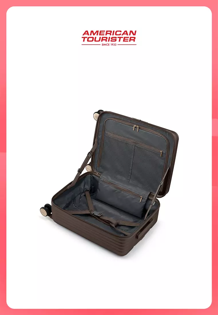 American Tourister Koper Hardcase Lockation Spinner Cabin 20 Inch TSA PV - Brown