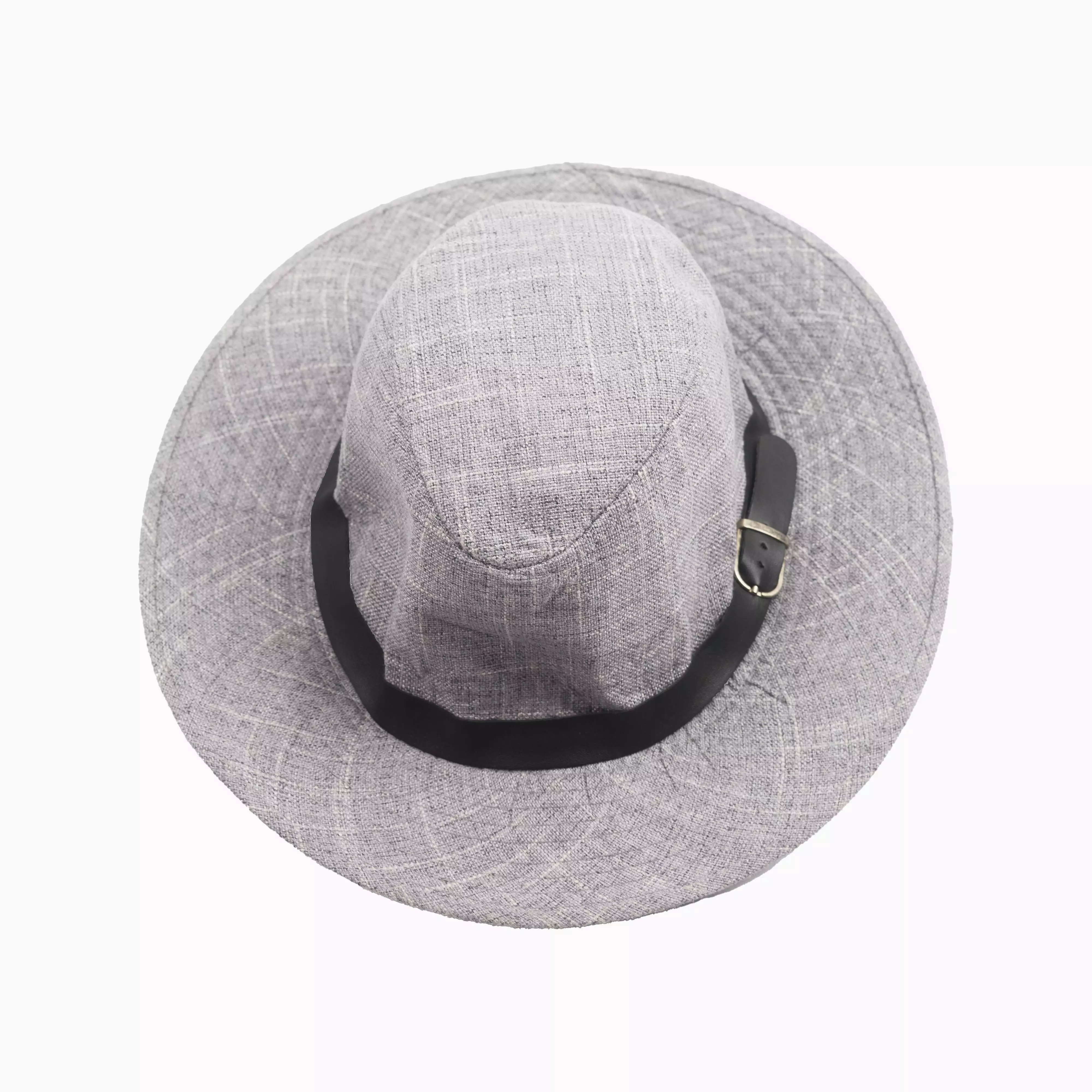 Houseofcuff Topi Panama Hat Fedora Pantai Cowboy Lebar Unisex Abu Abu