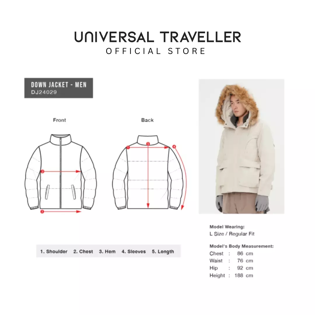 Universal Traveller DOWN JACKET TOPPED WITH A LUXURIOUS FUR-LINED HOOD DJ24029