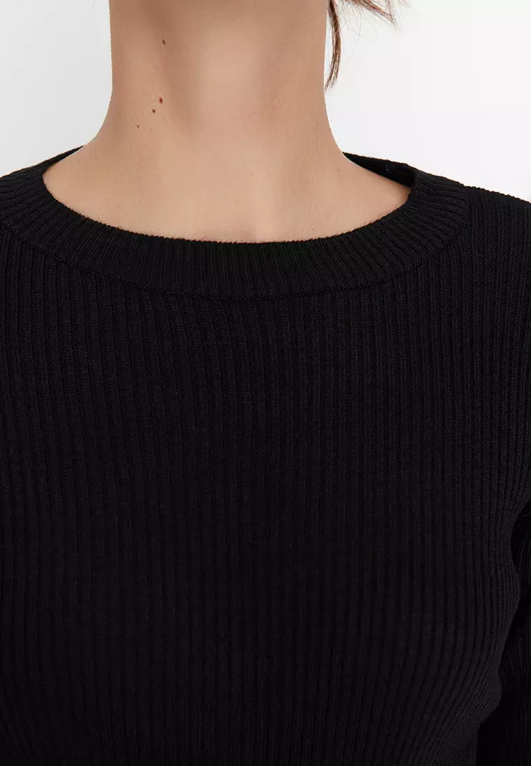 Basic Corded Knitwear Sweater