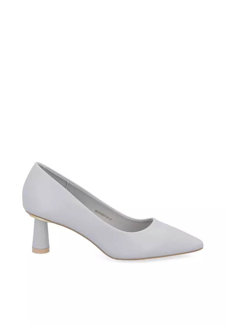 Discount on Carlo Rino  shoes - SKU: Medium Grey Winslet Cylinder Heel Pumps