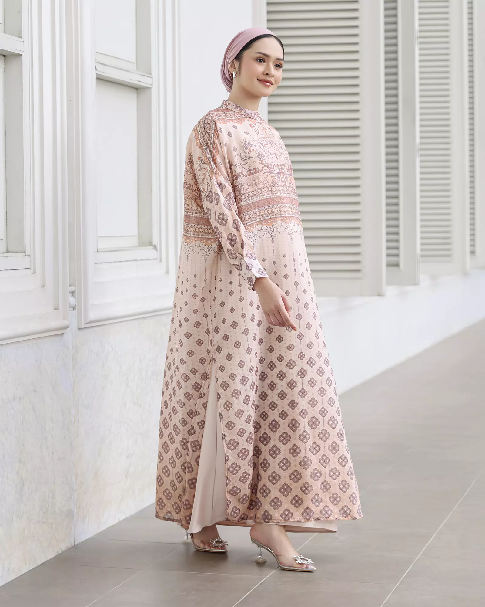 Geulis.id SERADIA KAFTAN SET / KAFTAN WANITA / BAJU LEBARAN - DUSTYPEACH