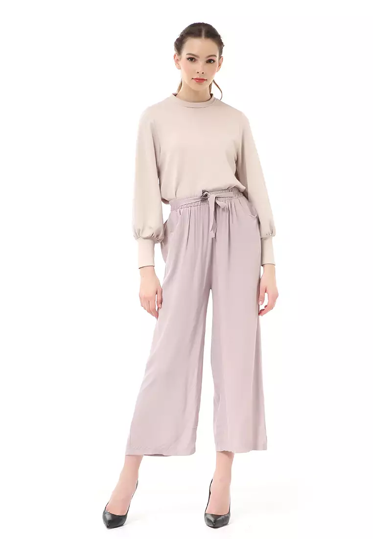 Stella Celana Panjang Casual Wanita Kulot Loose Pants Homewear Material Rayon ORIGINAL - Gray