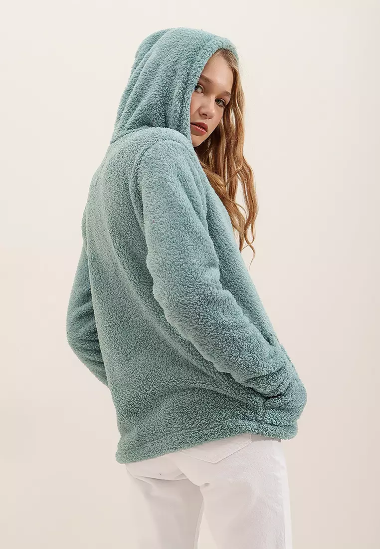 White best sale teddy hoodie