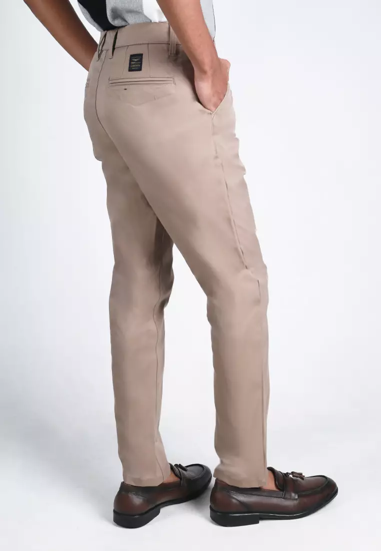 Emba Classic - Altitude R Celana Panjang Pria Chino Slim Fit Brown Warna Brown