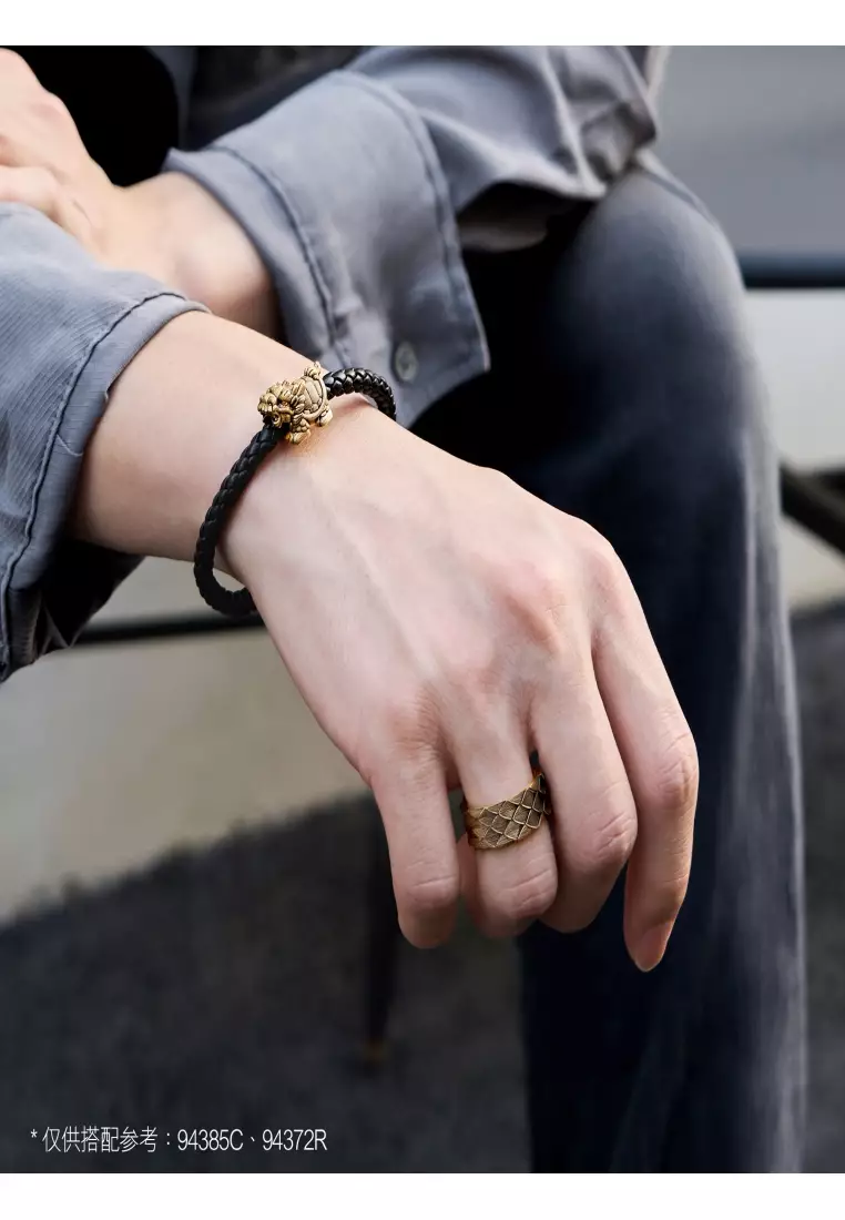 999 24K Solid Gold Noir XL Charm Gold Dragon Tortoise Charm 94385C (Bracelet not included)