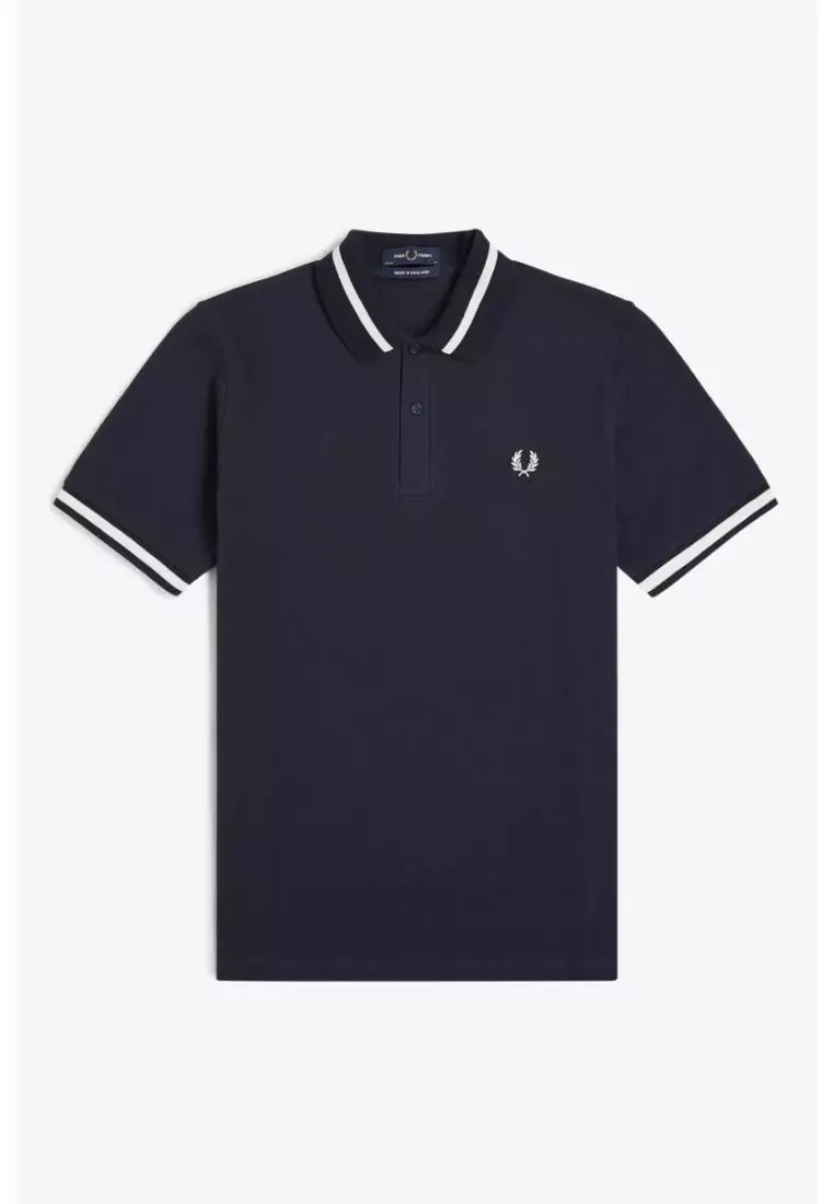 Fred Perry M2 Single Tipped Fred Perry Shirt (Navy / Snow White)